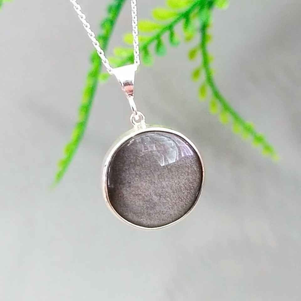 Silver Obsidyen Taşı Kolye O11