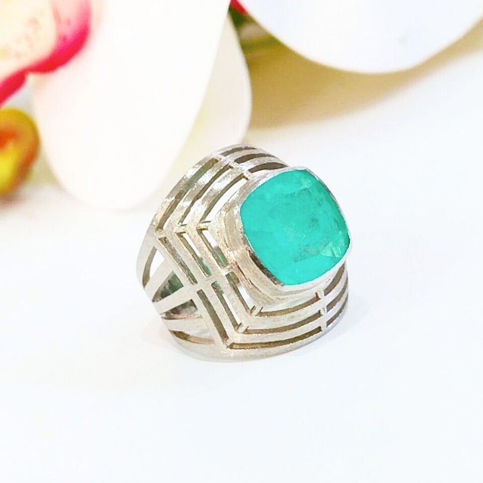 Paraiba Turmalin Özel Tasarım Yüzük - OTS1149
