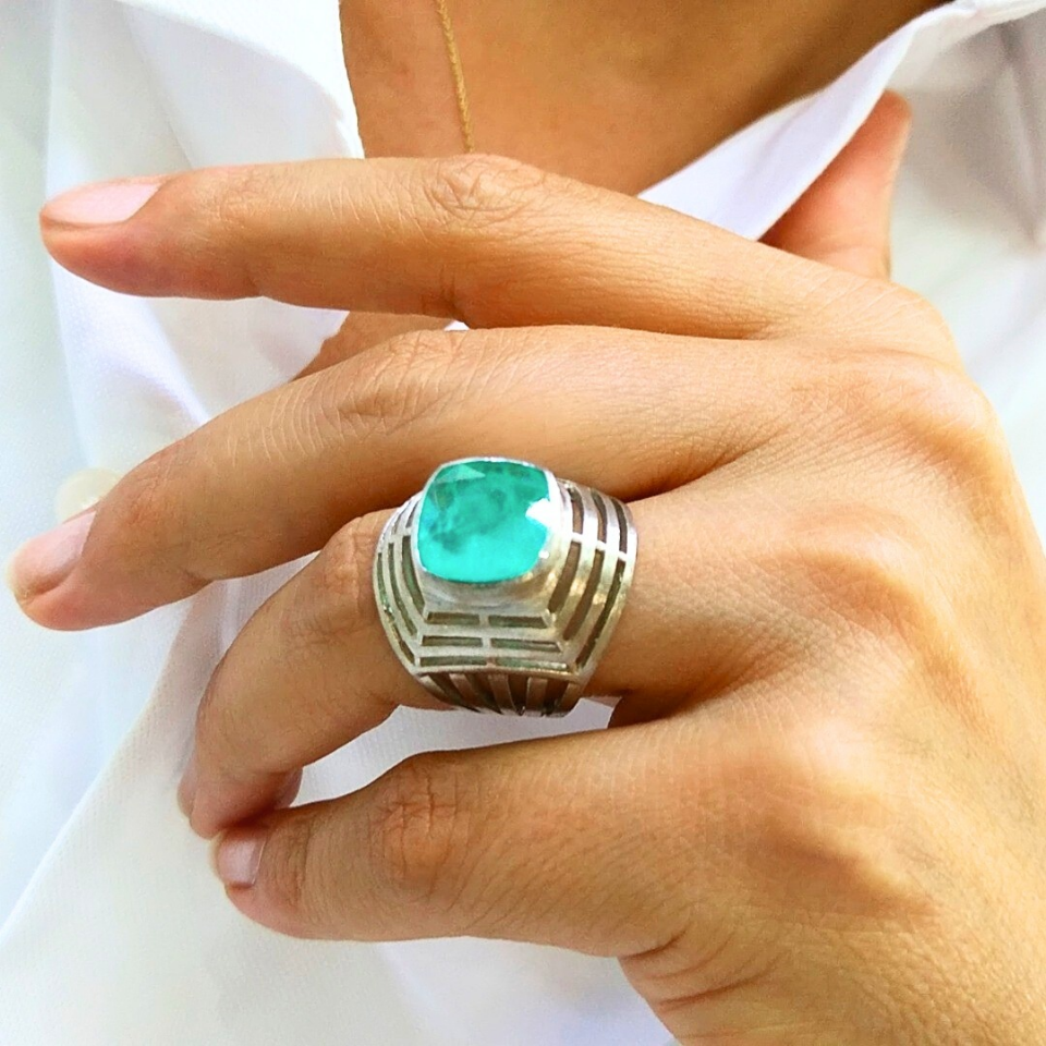Paraiba Turmalin Özel Tasarım Yüzük - OTS1149