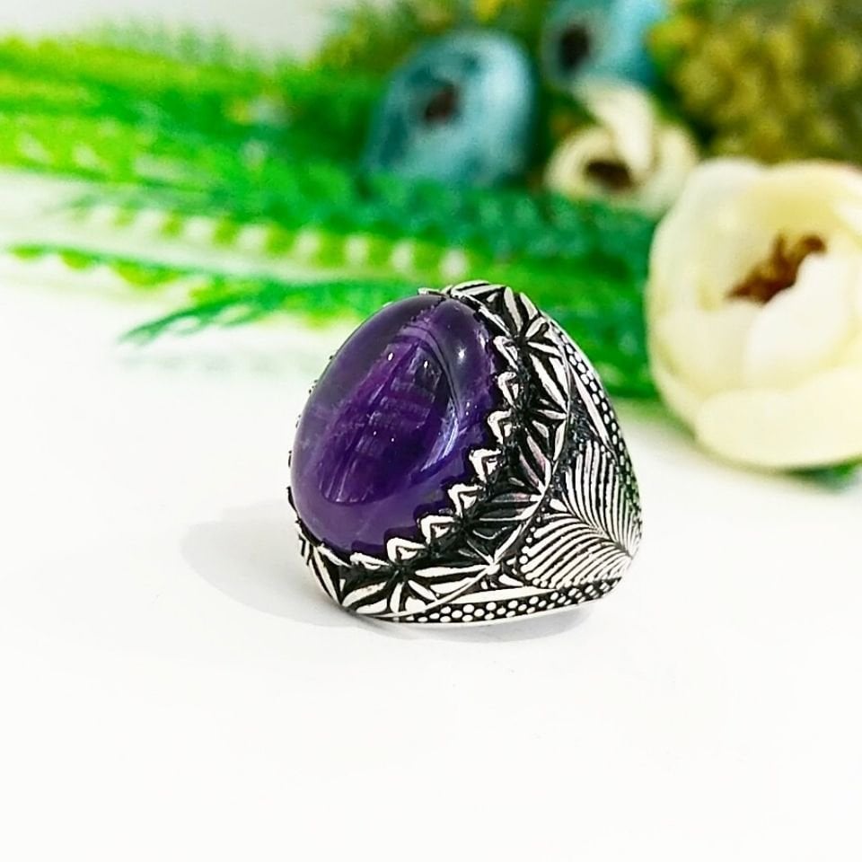 Amethyst Stone Men's Ring - ERY39