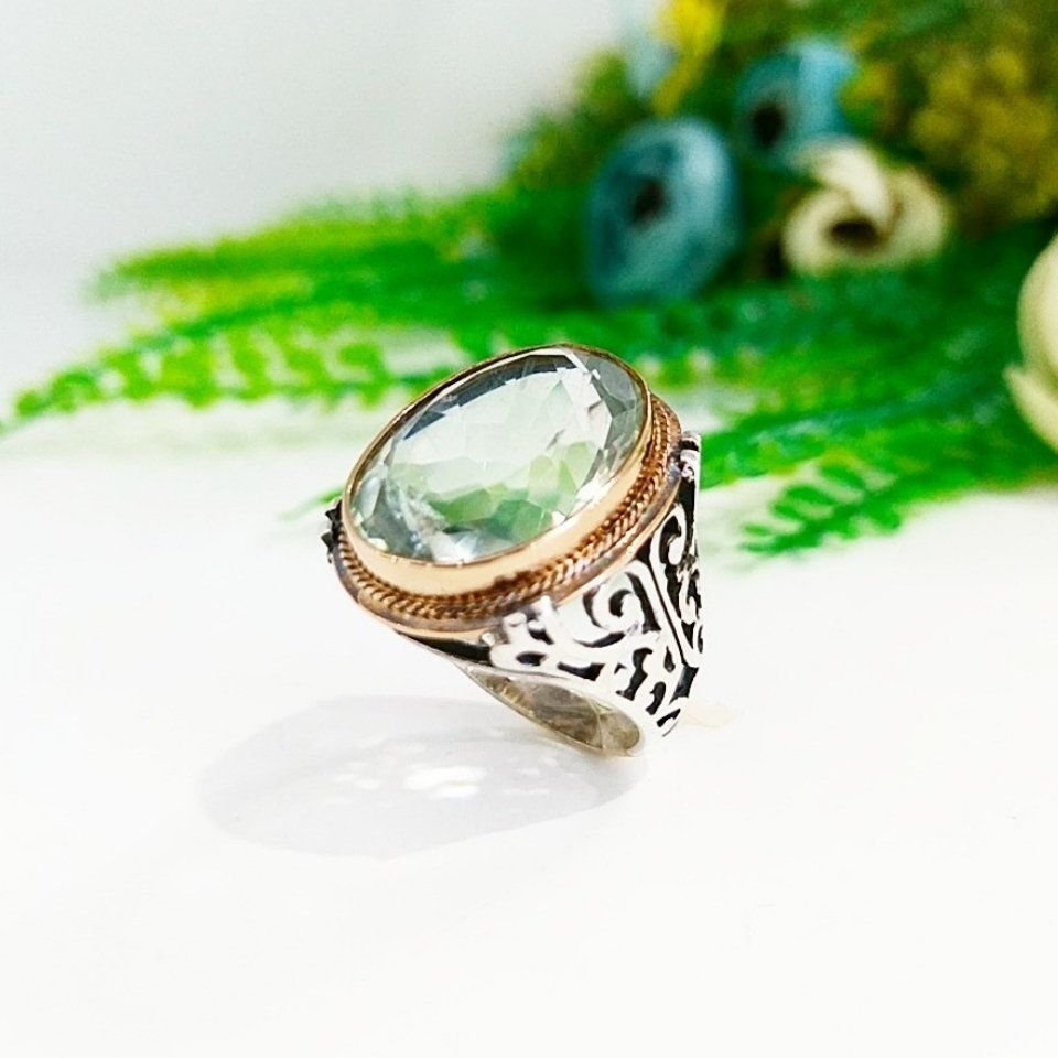 Green Topaz Taşı Erkek Yüzük - ERY41