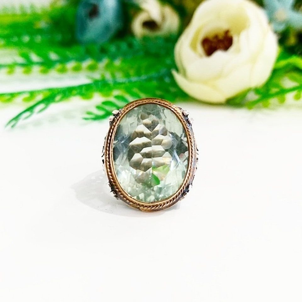 Green Topaz Taşı Erkek Yüzük - ERY41