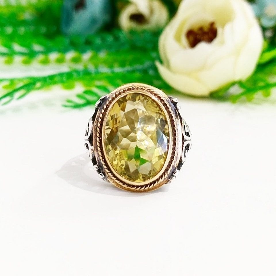 Limon Topaz Taşı Erkek Yüzük – ERY43