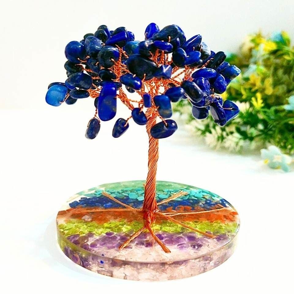 Lapis Lazuli - 7 Çakra Doğal Taş Hayat Ağacı