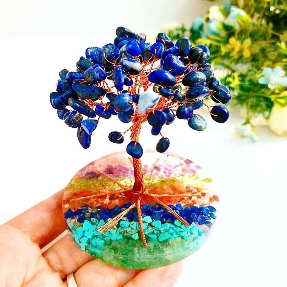 Lapis Lazuli - 7 Çakra Doğal Taş Hayat Ağacı