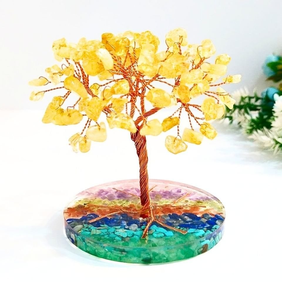 Citrin - 7 Chakra Naturstein Baum des Lebens
