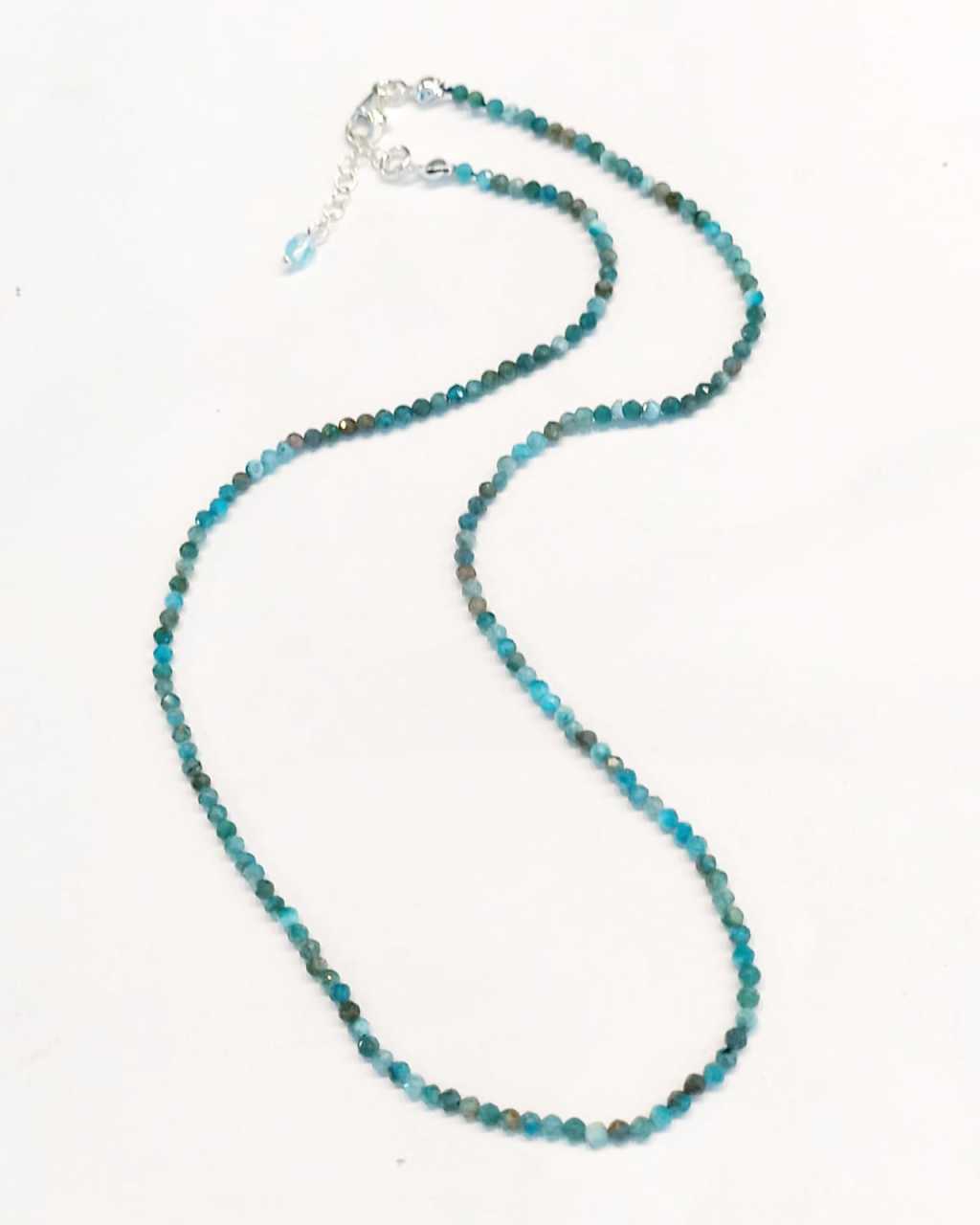 Apatite 925 Sterling Silver 2 mm Natural Stone Necklace