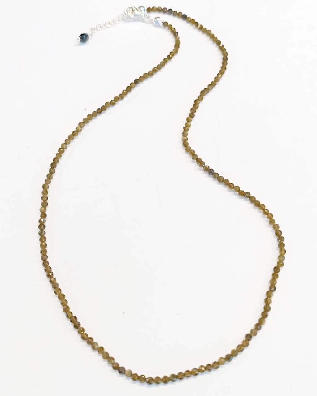 Obsidian Stone 2 mm Natural Stone Necklace