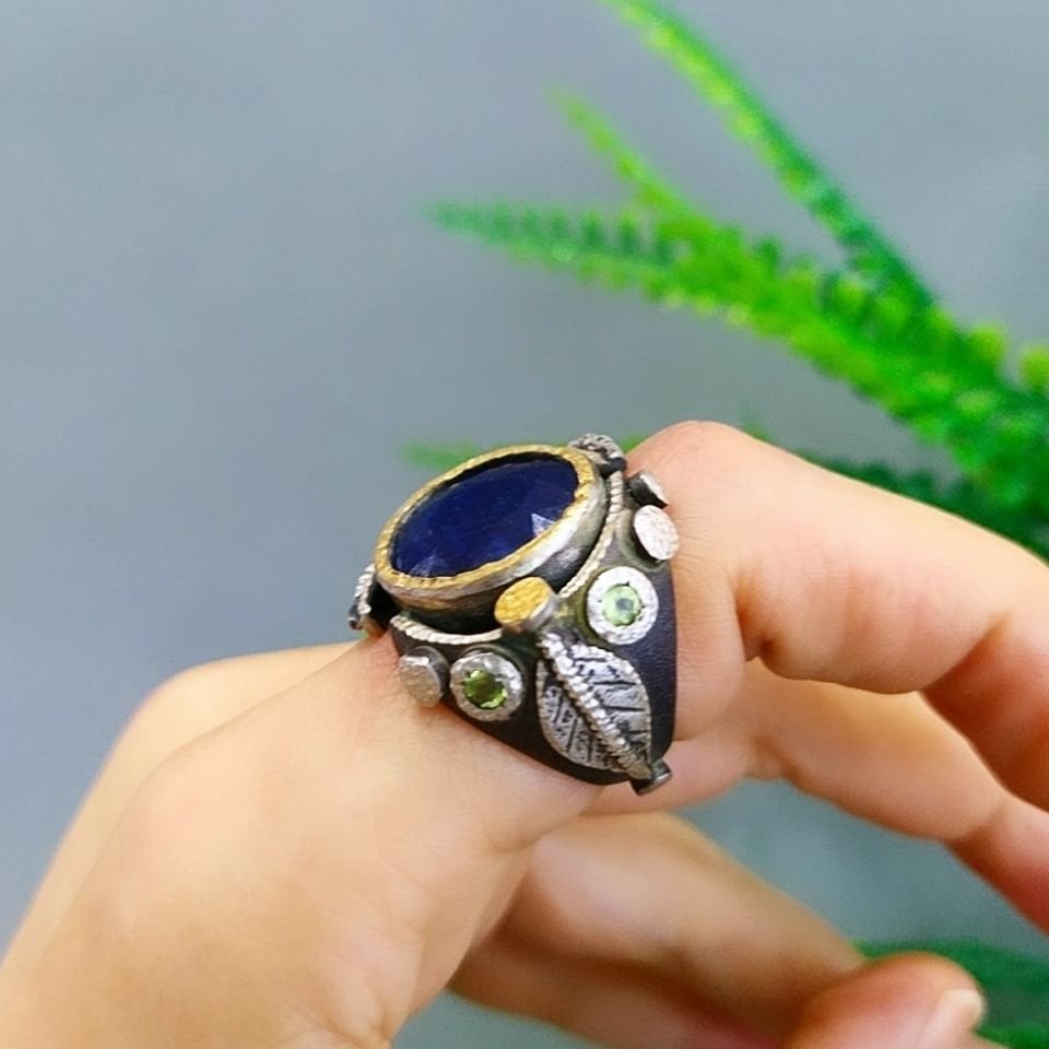 Safir Taşı Özel Tasarım Yüzük