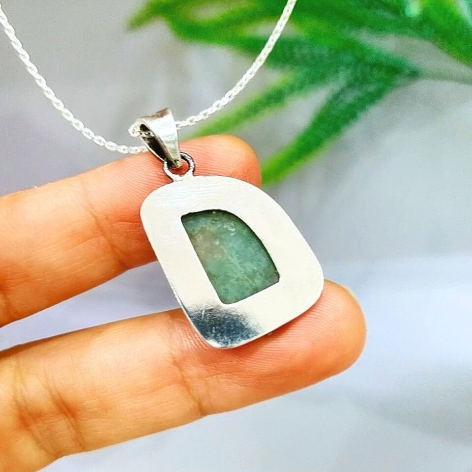 Doğal Zümrüt Özel Tasarım Kolye - TSR1389