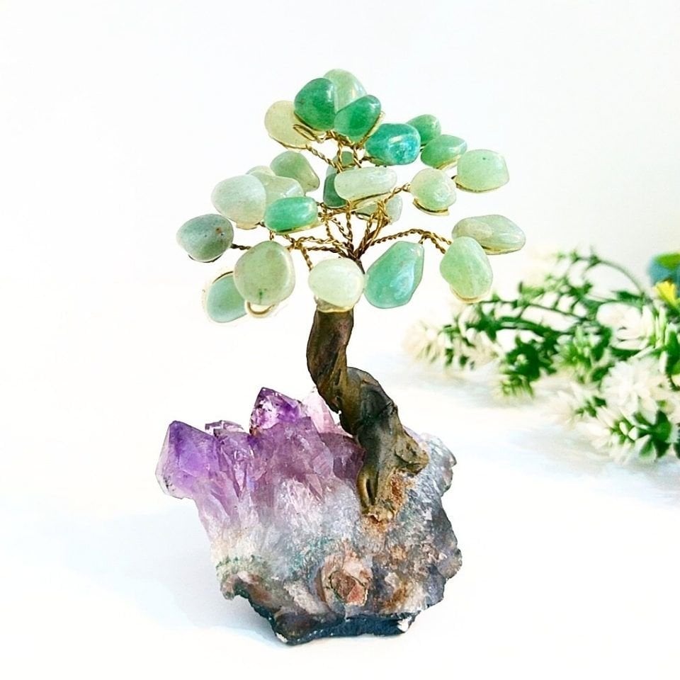Aventurin - Amethyst Stein Naturstein Baum des Lebens