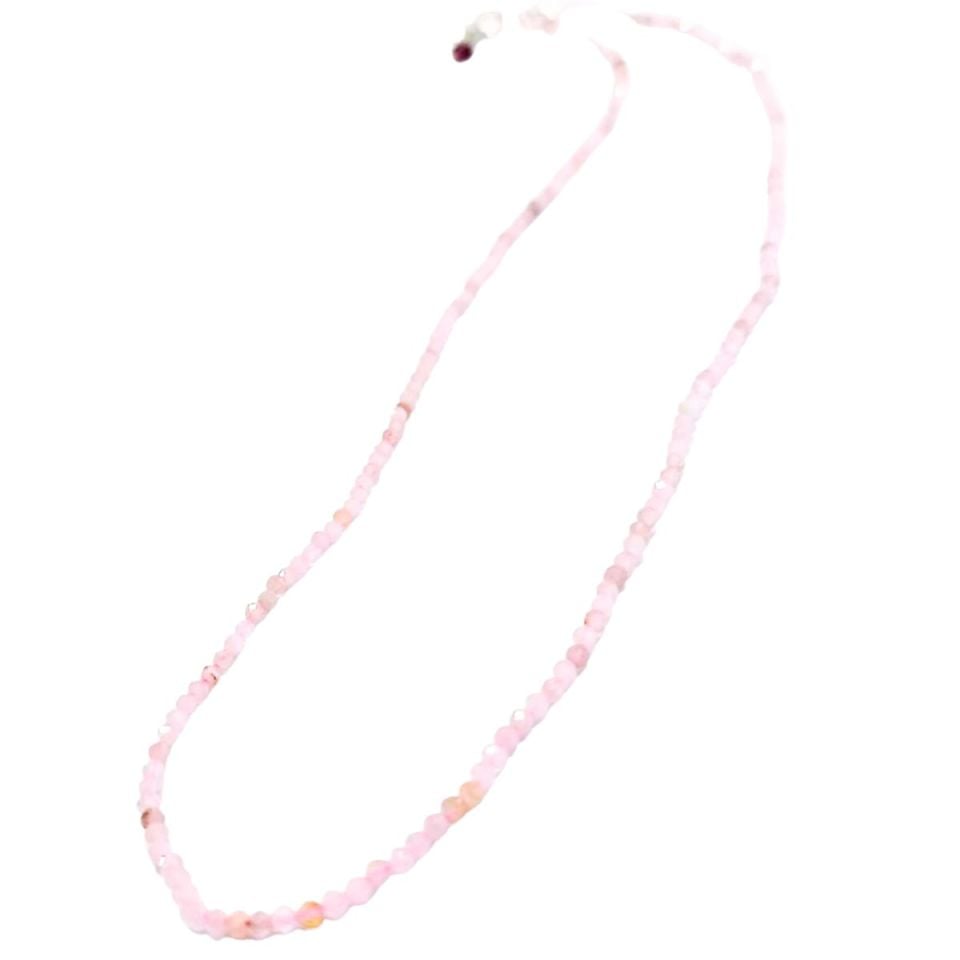 Pembe Kuvars 2 mm Doğaltaş Kolye