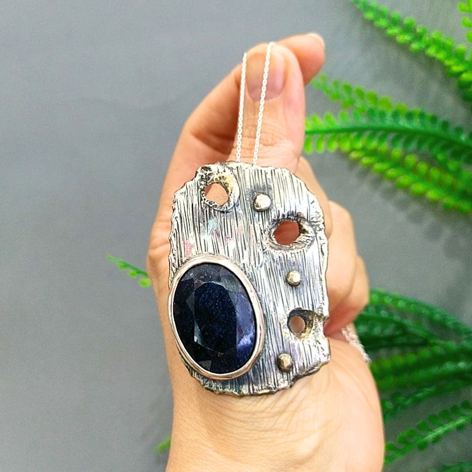 Safir Taşı Özel Tasarım Kolye