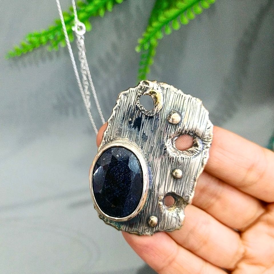 Safir Taşı Özel Tasarım Kolye