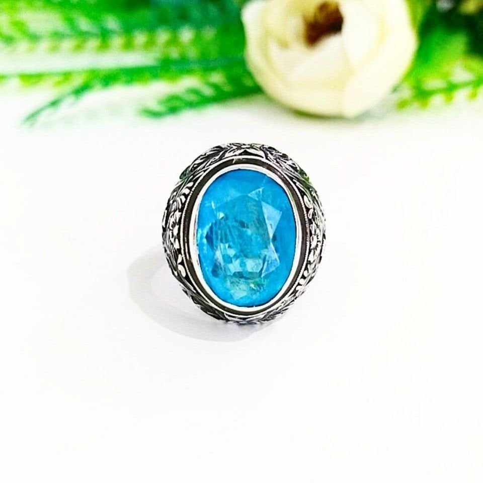 Paraiba Turmalin Taşı Erkek Yüzük - ERY63