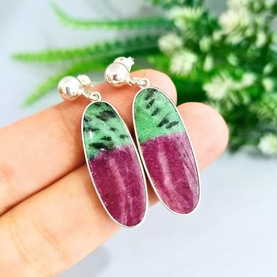 Rubyzoisit Taşı Doğal Taş Küpe – KP834