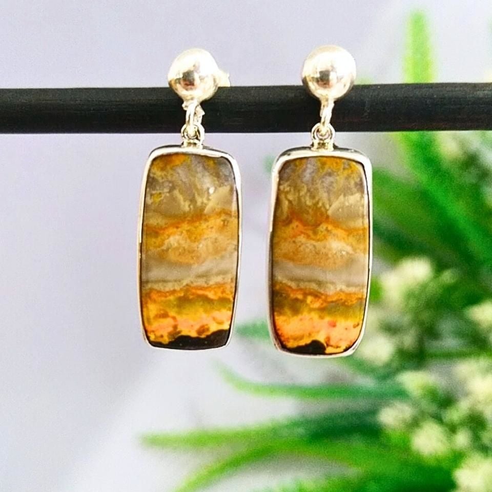 Bumblebee Jasper Taşı Doğal Taş Küpe – KP835