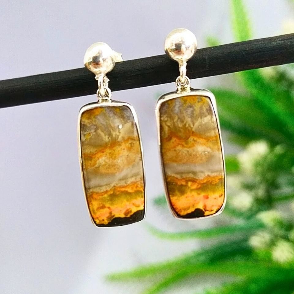 Bumblebee Jasper Taşı Doğal Taş Küpe – KP835