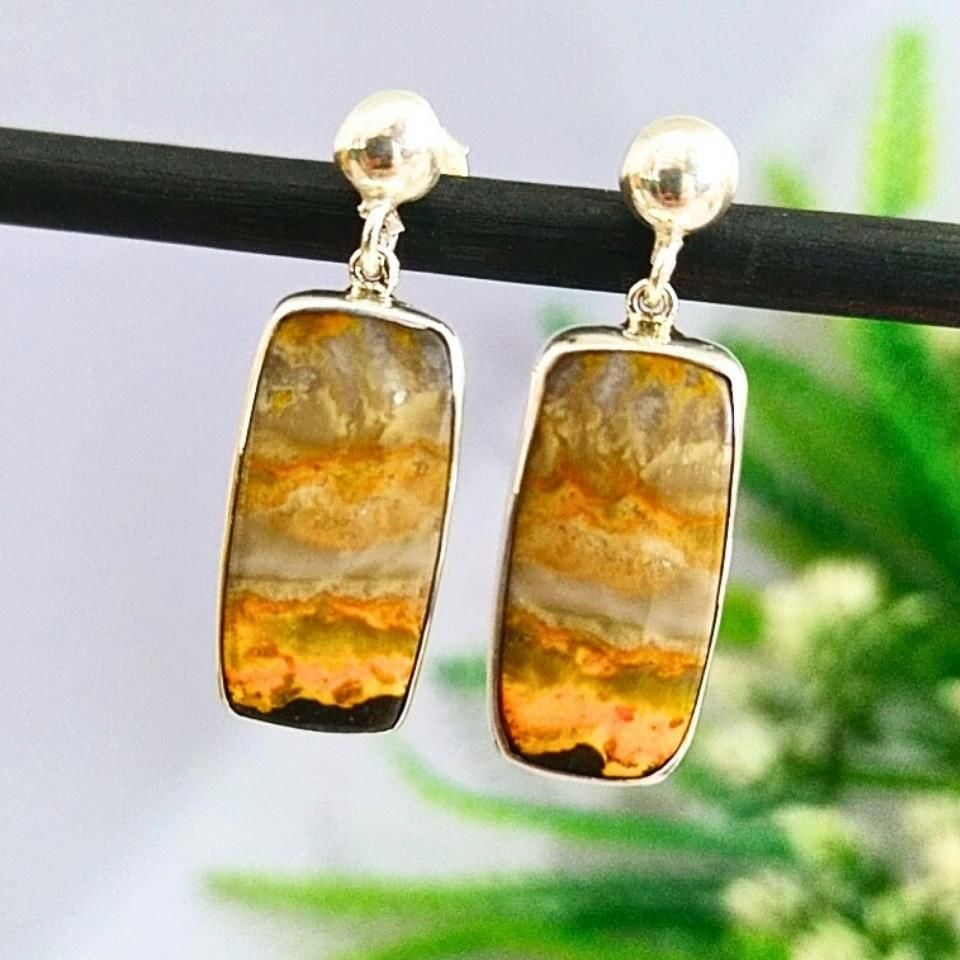 Bumblebee Jasper Taşı Doğal Taş Küpe – KP835