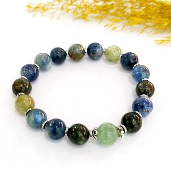 Blauer Kyanit, grüner Kyanit, schwarzes Kyanit-Armband