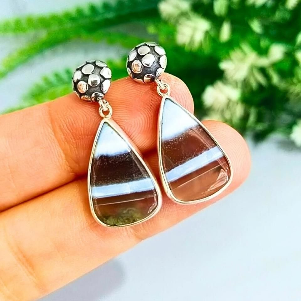 Mavi Opal Taşı Doğal Taş Küpe – KP845