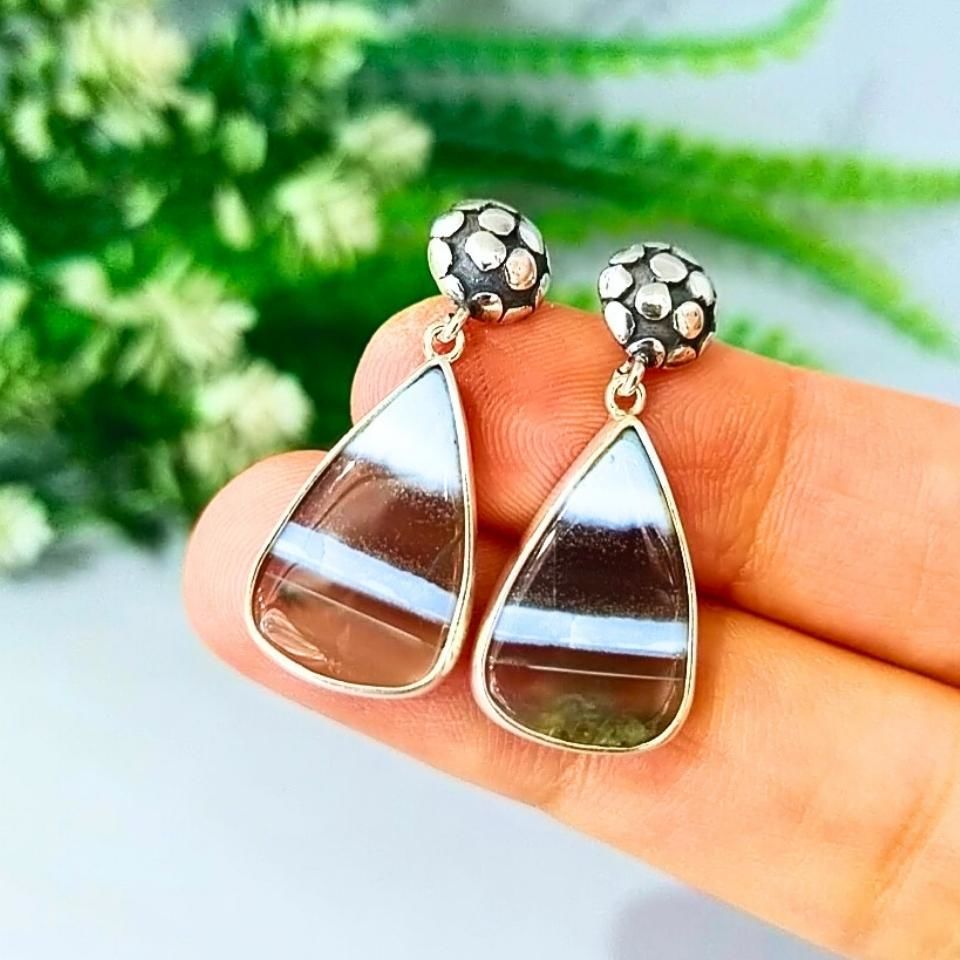 Mavi Opal Taşı Doğal Taş Küpe – KP845