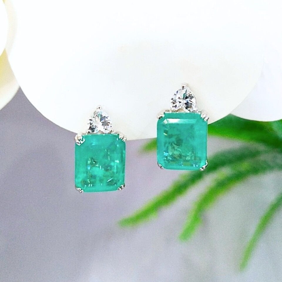 Paraiba Turmalin Özel Tasarım Küpe - KP994