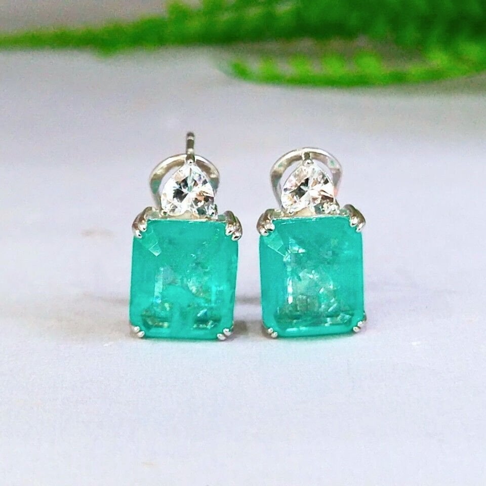 Paraiba Turmalin Özel Tasarım Küpe - KP994