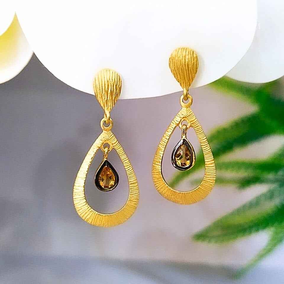 Meksika Topaz Özel Tasarım Küpe - KP997