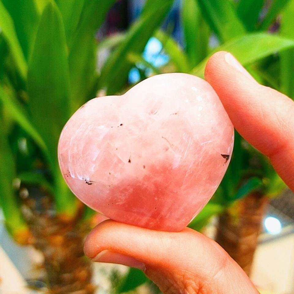 Rose Quartz Stone Heart Object