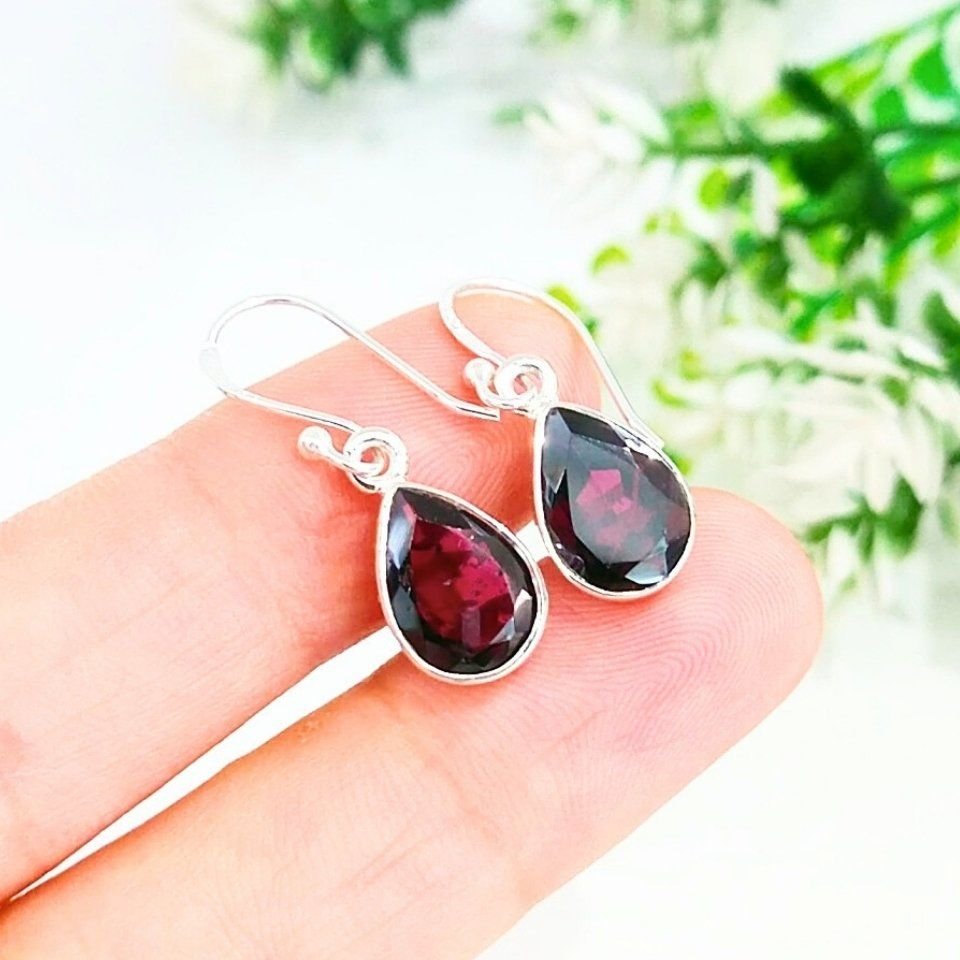 Granat Taşı Doğal Taş Küpe - KP860