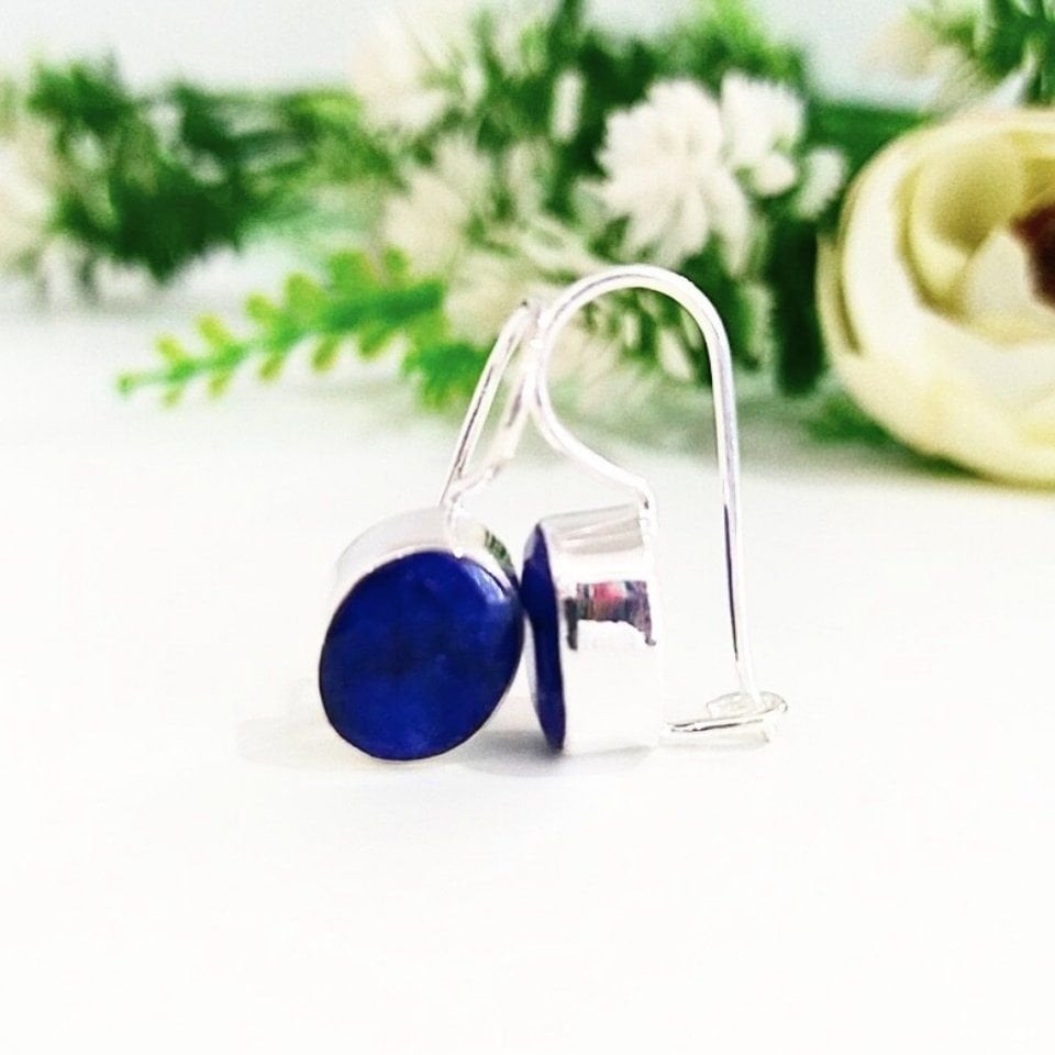 Safir Taşı Doğal Taş Küpe - KP861