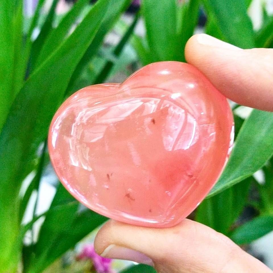 Rose Kuvars Taşı Kalp Obje