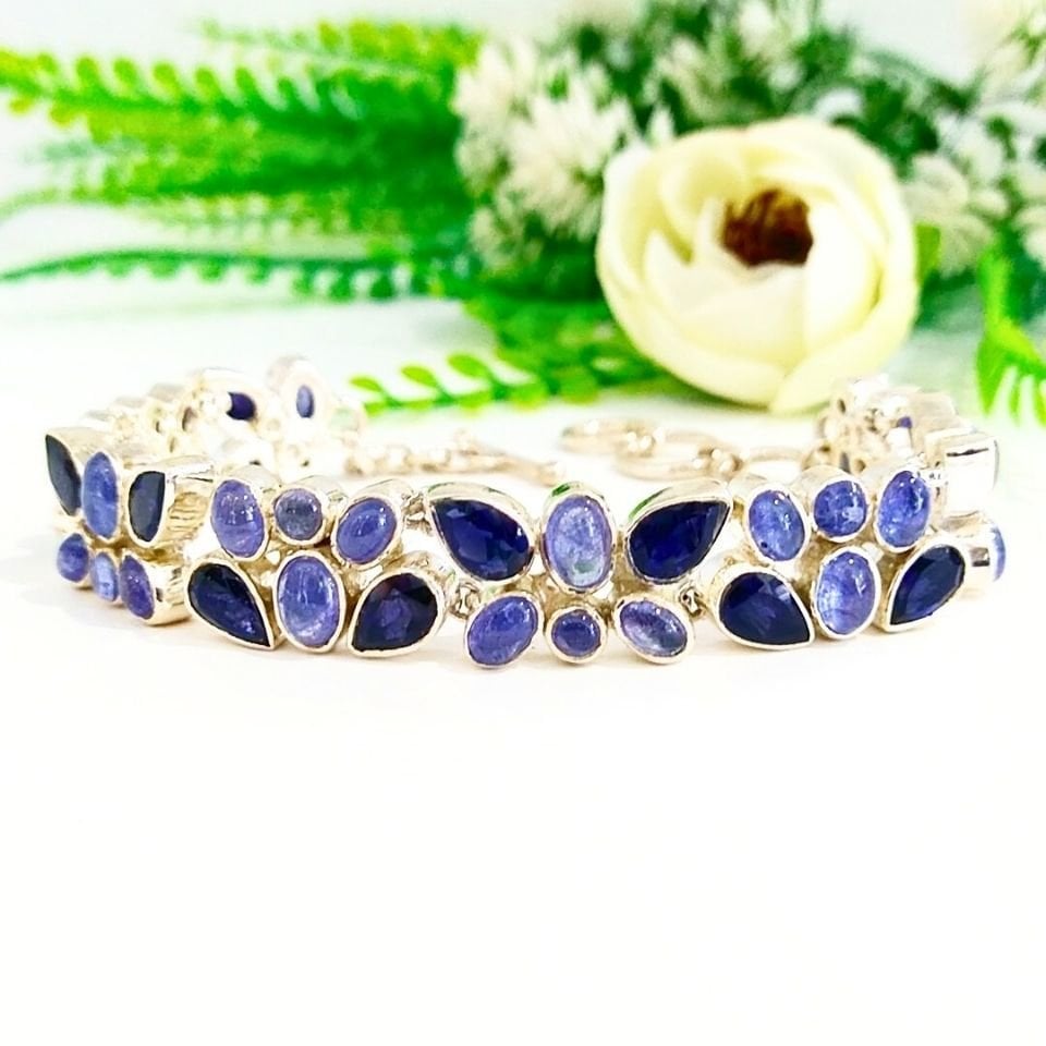 Armband mit Tansanit- und Iolithstein im Sonderdesign – OTB145