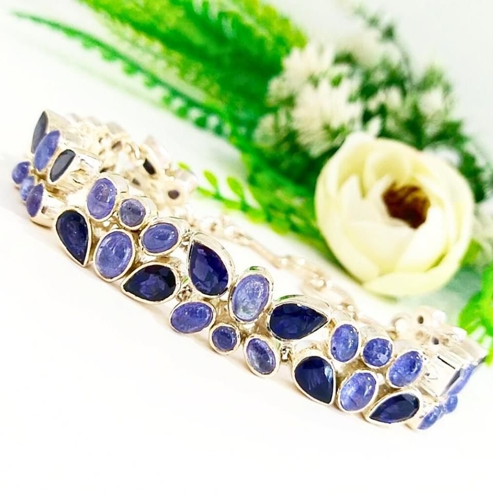 Armband mit Tansanit- und Iolithstein im Sonderdesign – OTB145