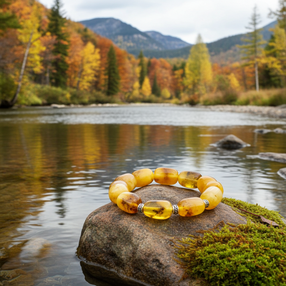 Drop Amber Natural Stone Bracelet - KHR576