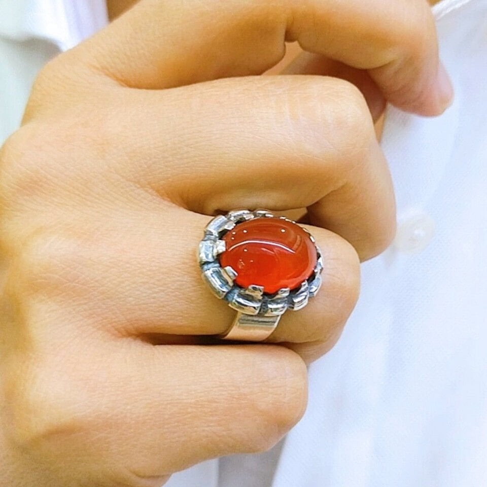 Carnelian Agate Special Design Ring – OTS1172