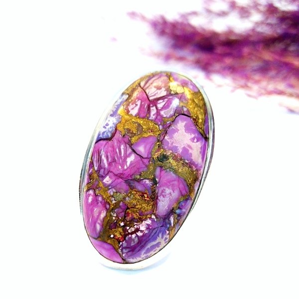 Purple Mor Turkuaz Özel Tasarım Yüzük