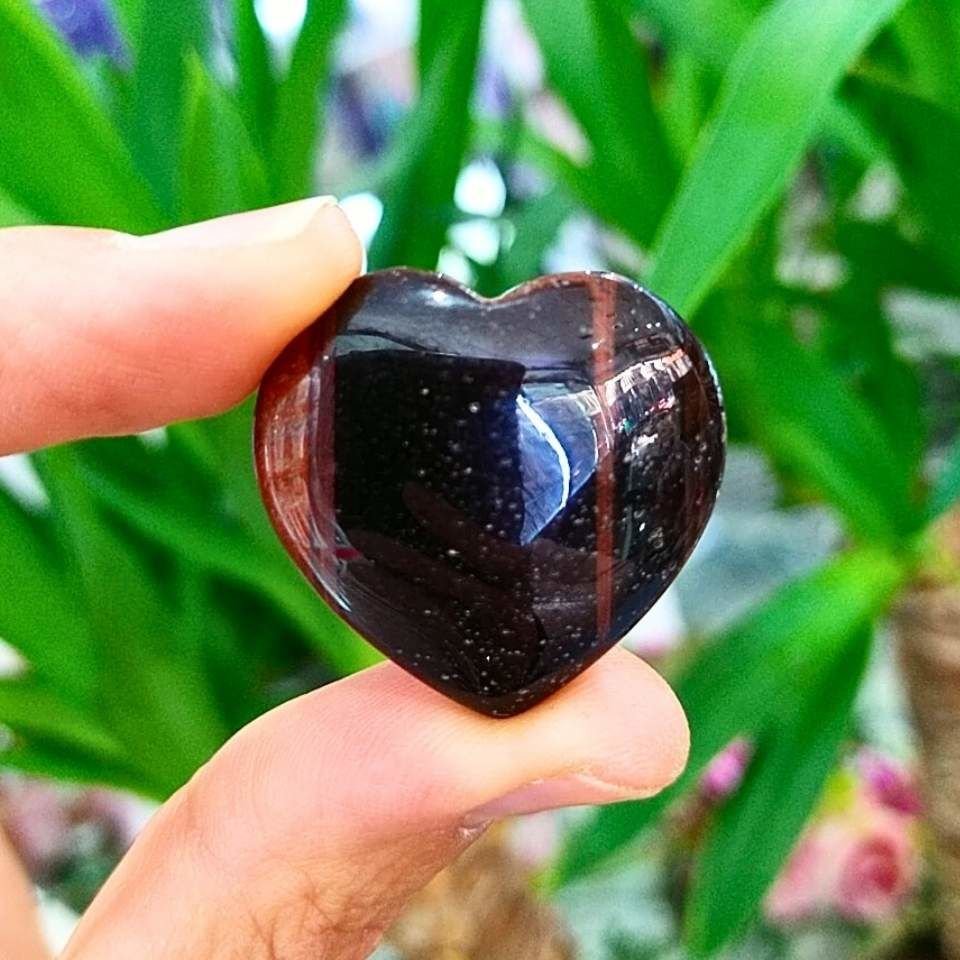 Red Tiger Eye Stone Heart Object