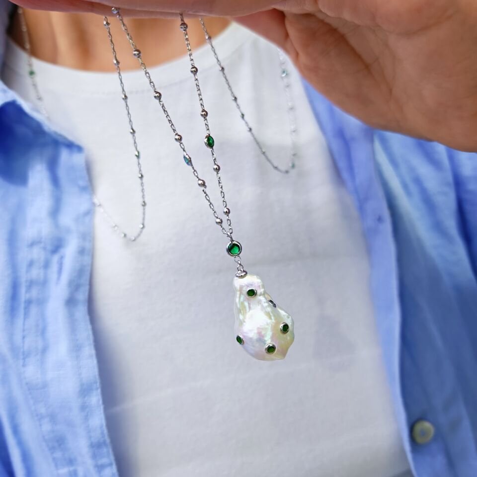 Barok İnci Özel Tasarım Kolye - TSR1407