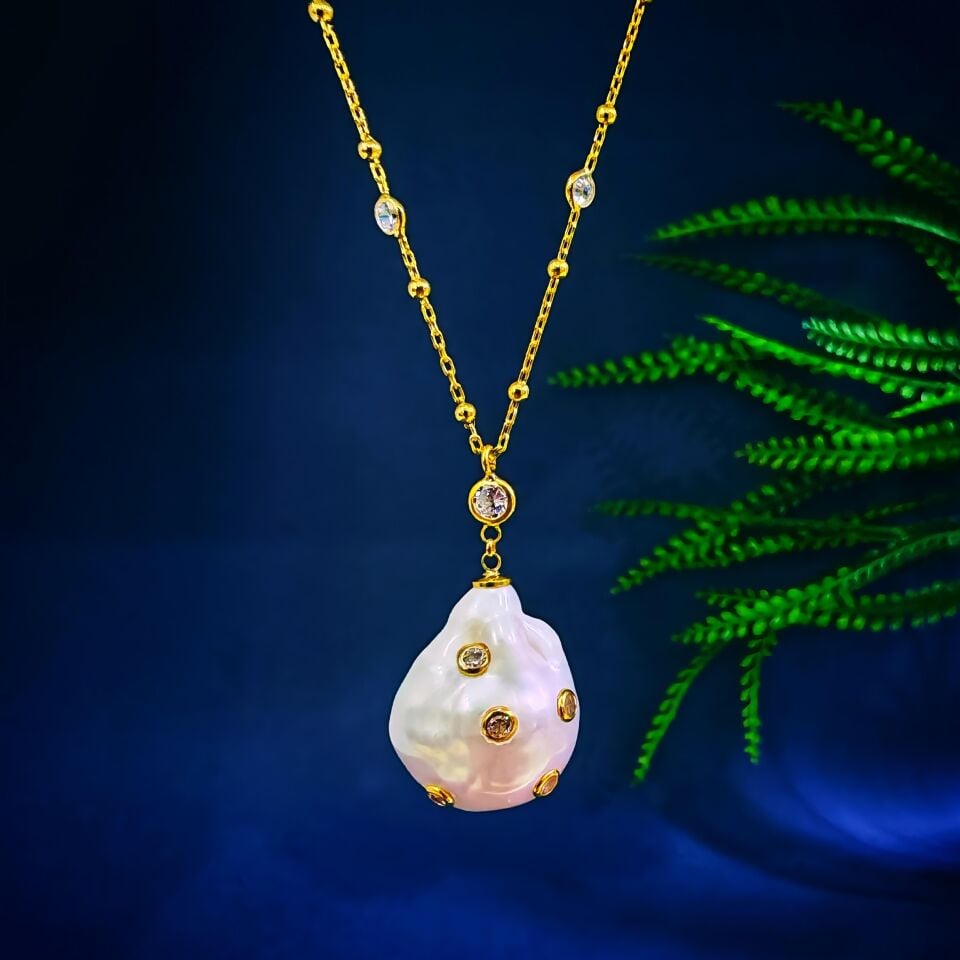 Barok İnci Özel Tasarım Kolye - TSR1408