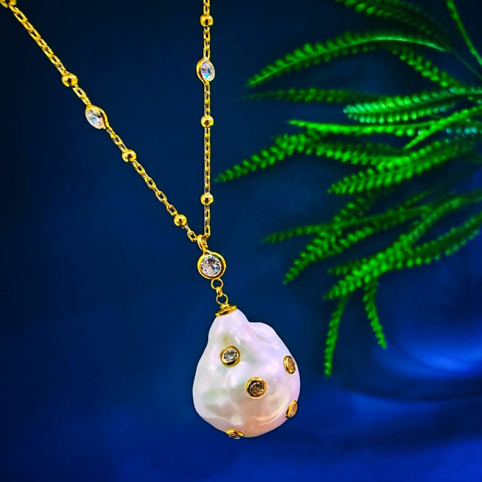 Barok İnci Özel Tasarım Kolye - TSR1408