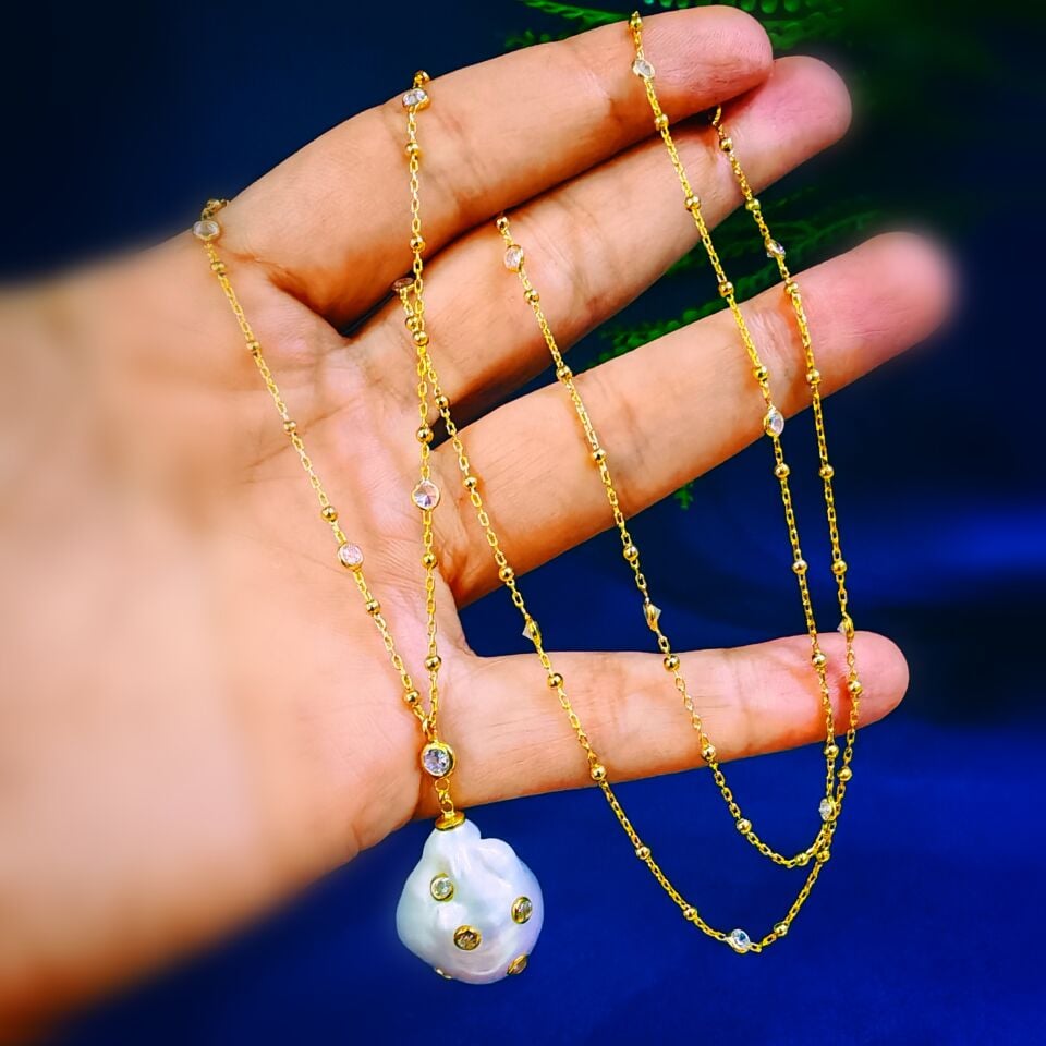 Barok İnci Özel Tasarım Kolye - TSR1408