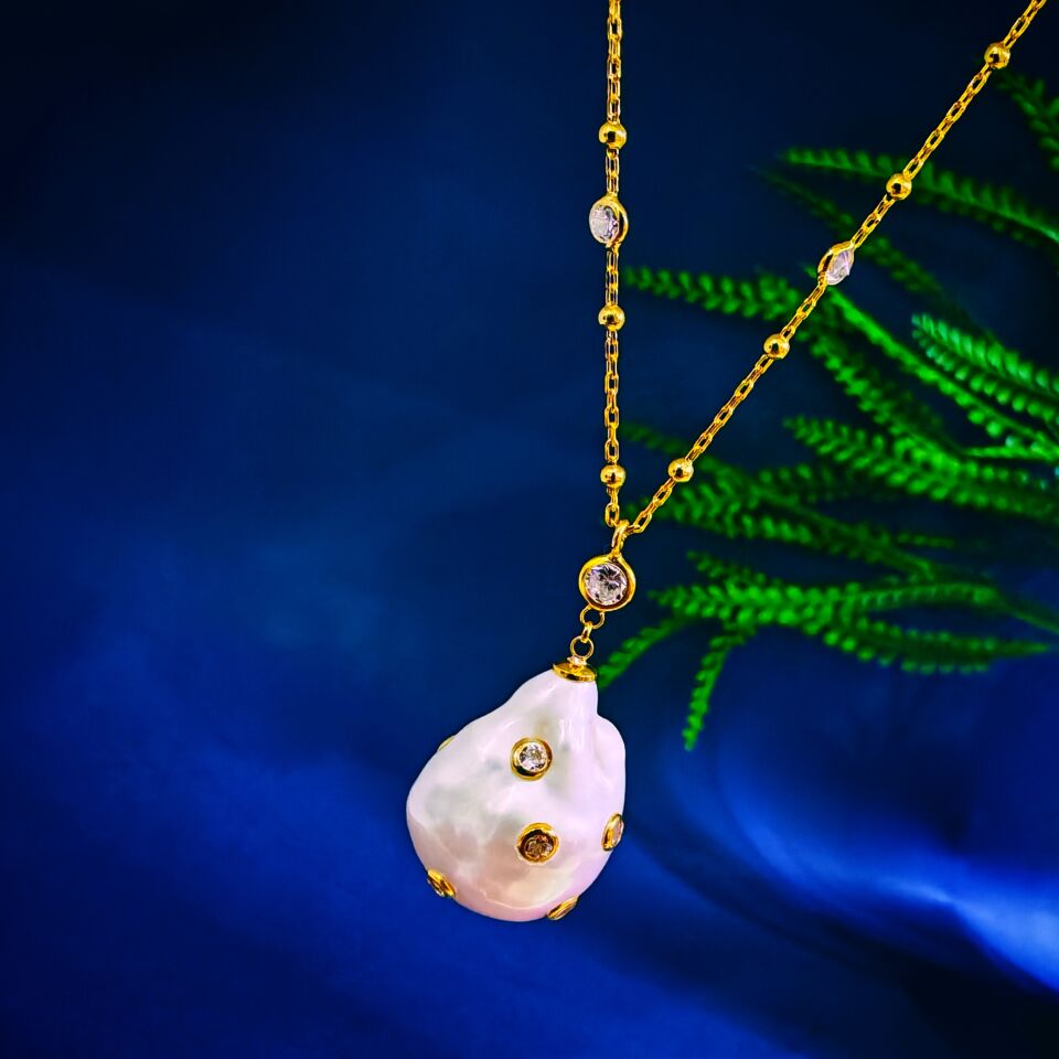 Barok İnci Özel Tasarım Kolye - TSR1408