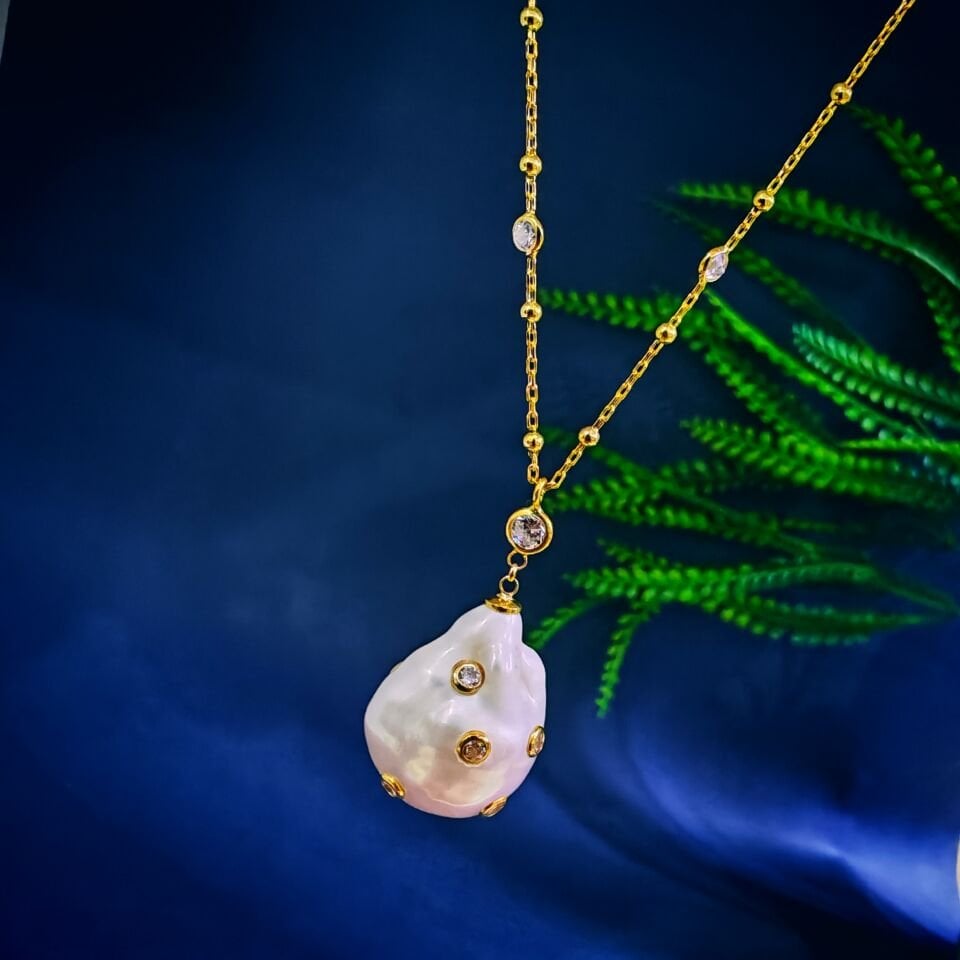 Barok İnci Özel Tasarım Kolye - TSR1408