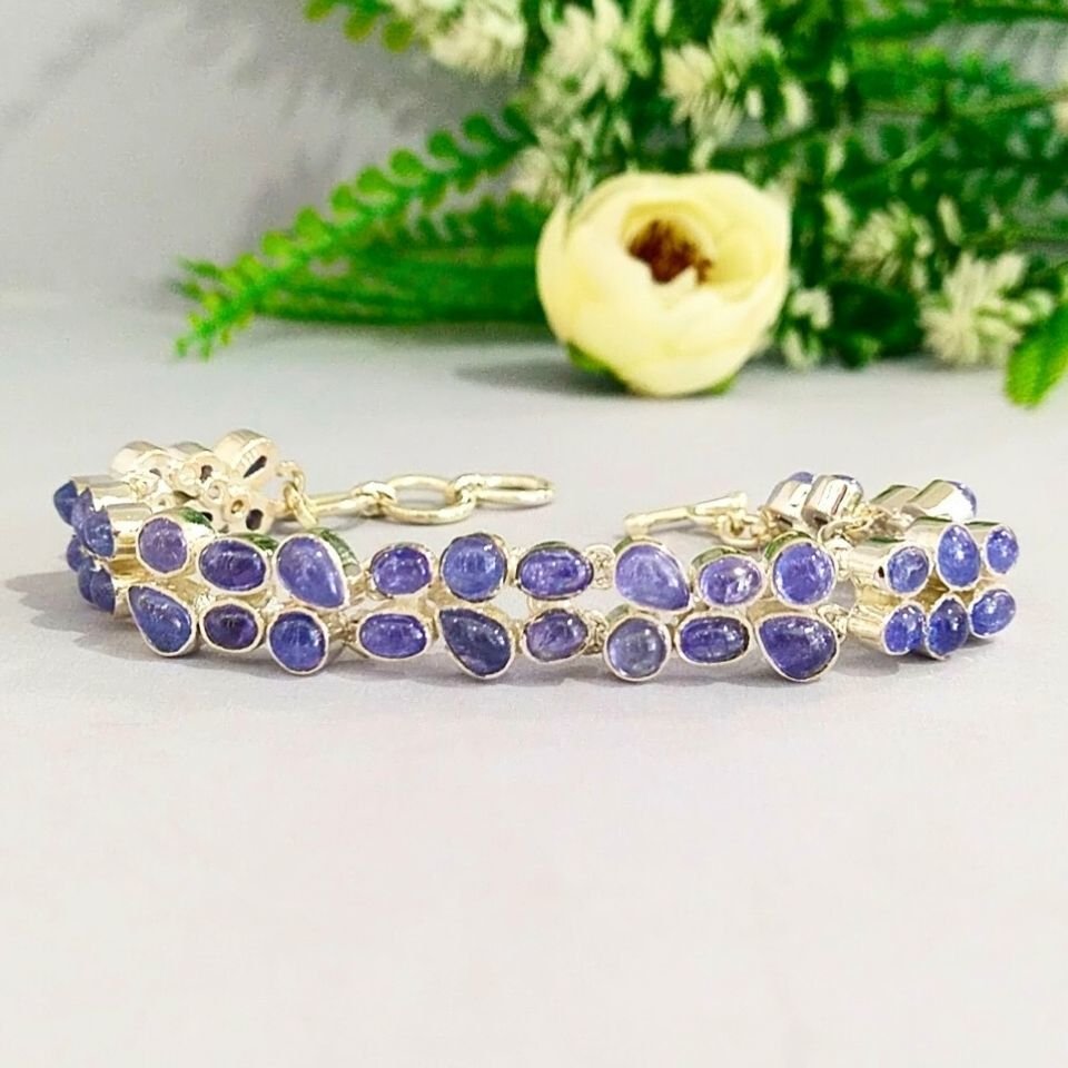 Tansanit-Stein-Sonderdesign-Armband - OTB156