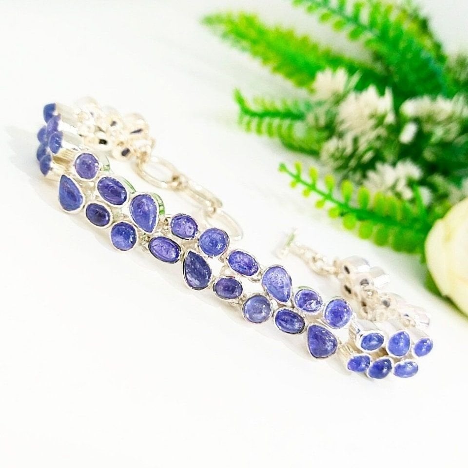 Tansanit-Stein-Sonderdesign-Armband - OTB156