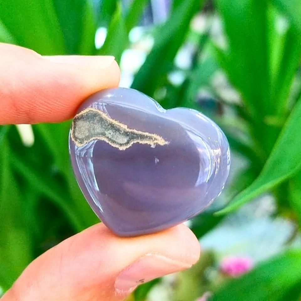 Chalcedony Stone Heart Object
