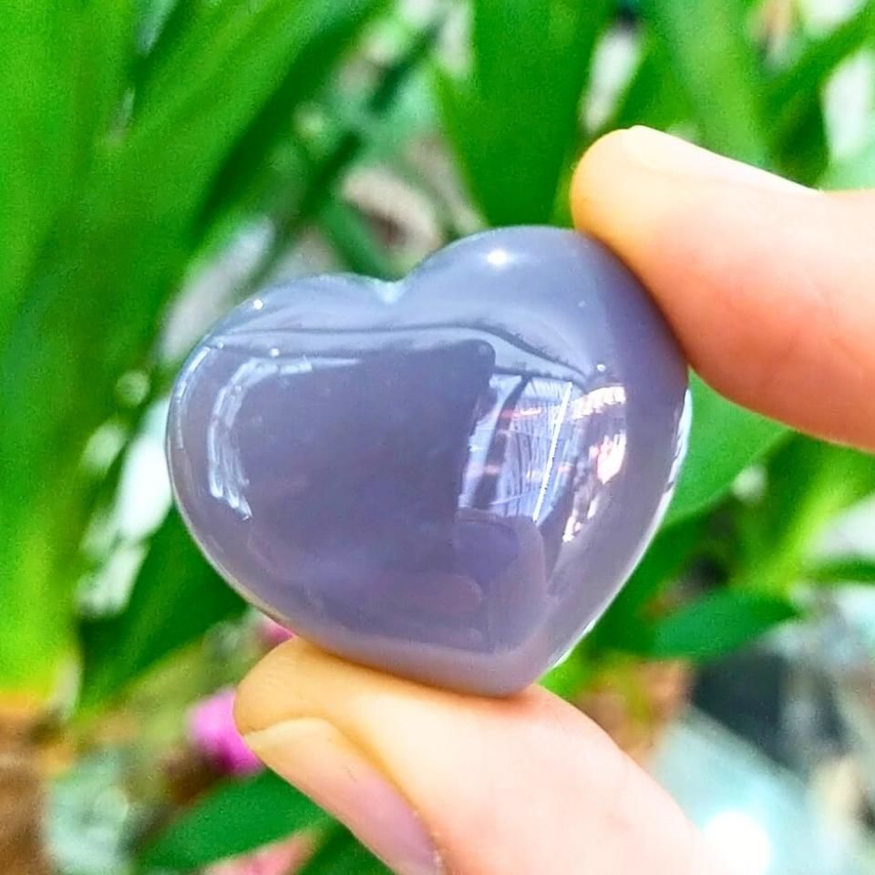 Chalcedony Stone Heart Object