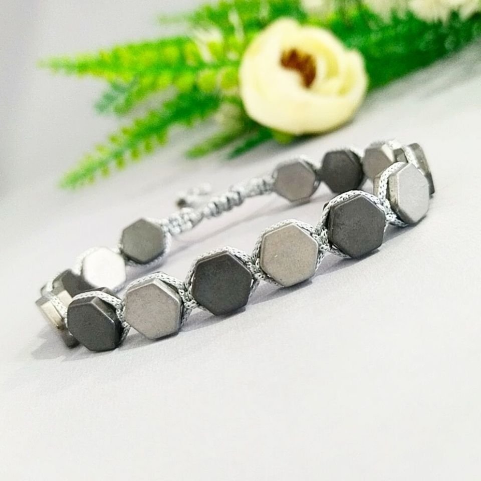 Hematit Makrome Doğal Taş Bileklik - BLK890